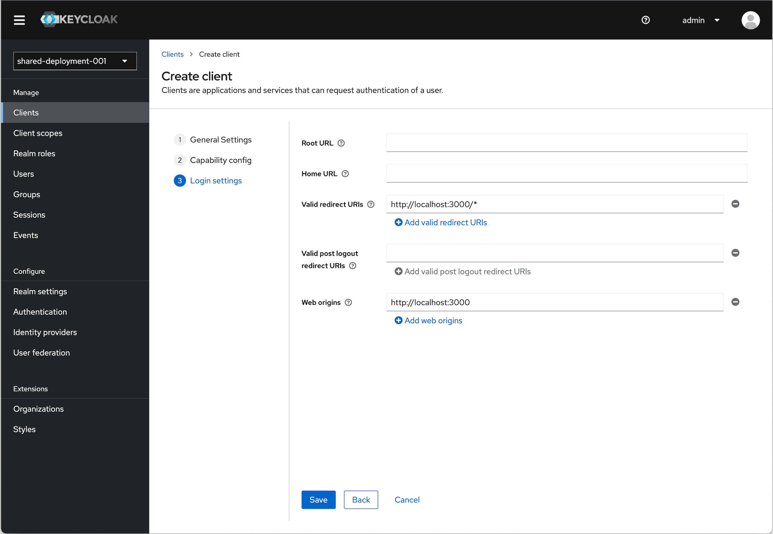 Keycloak OIDC Create Login Settings
